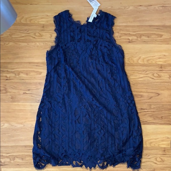 Navy Blue Lace Dress - Picture 1 of 2